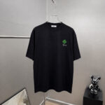 P75 Dio～胸前字母刺绣 《区别通货面料》 7a抗菌短袖tee 上身十分舒适，男女同款半袖，落肩宽松版型 颜色: 黑色 白色 咖啡色 尺码：S（90-130斤） M（125-150斤） L（135-165斤） XL（160-190斤） XXL（185-220斤）