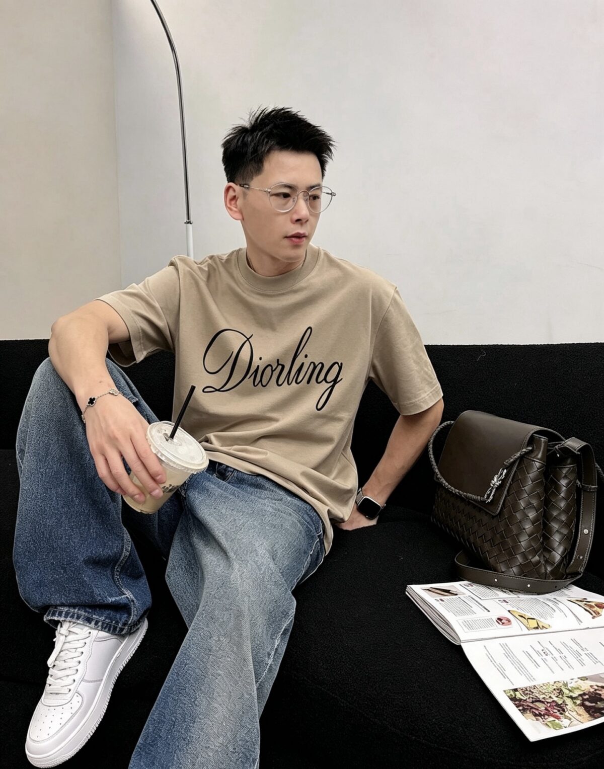 weigou_184247_7_19a466f220 P80 dio~签名款刺绣 区别通货面料:双纱纯棉7A抗菌短袖tee 上身十分舒适,男女同款半袖,落肩宽松版型 颜色: 黑色 白色 咖啡色 尺码:S(90-130斤) M(125-150斤) L(135-165斤) XL(160-190斤) XXL(185-220斤)