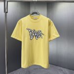 P75 Dior* 迪奥* 2026春夏新款短袖T恤 定制纯棉字母logo厚板 颜色：黑色 白色 巧色 黄色 码数：S M L XL XXL