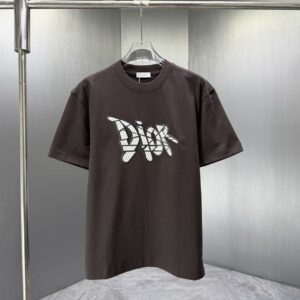 P75 Dior* 迪奥* 2026春夏新款短袖T恤 定制纯棉字母logo厚板 颜色：黑色 白色 巧色 黄色 码数：S M L XL XXL