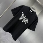 P75 Dior* 迪奥* 2026春夏新款短袖T恤 定制纯棉字母logo厚板 颜色：黑色 白色 巧色 黄色 码数：S M L XL XXL