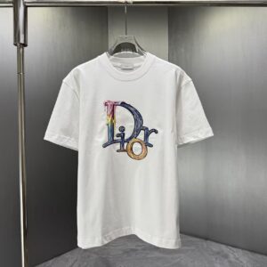 P75 Dior* 迪奥* 2026春夏新款短袖T恤 定制纯棉字母logo厚板 颜色：黑色 白色 巧色 深蓝 码数：S M L XL XXL