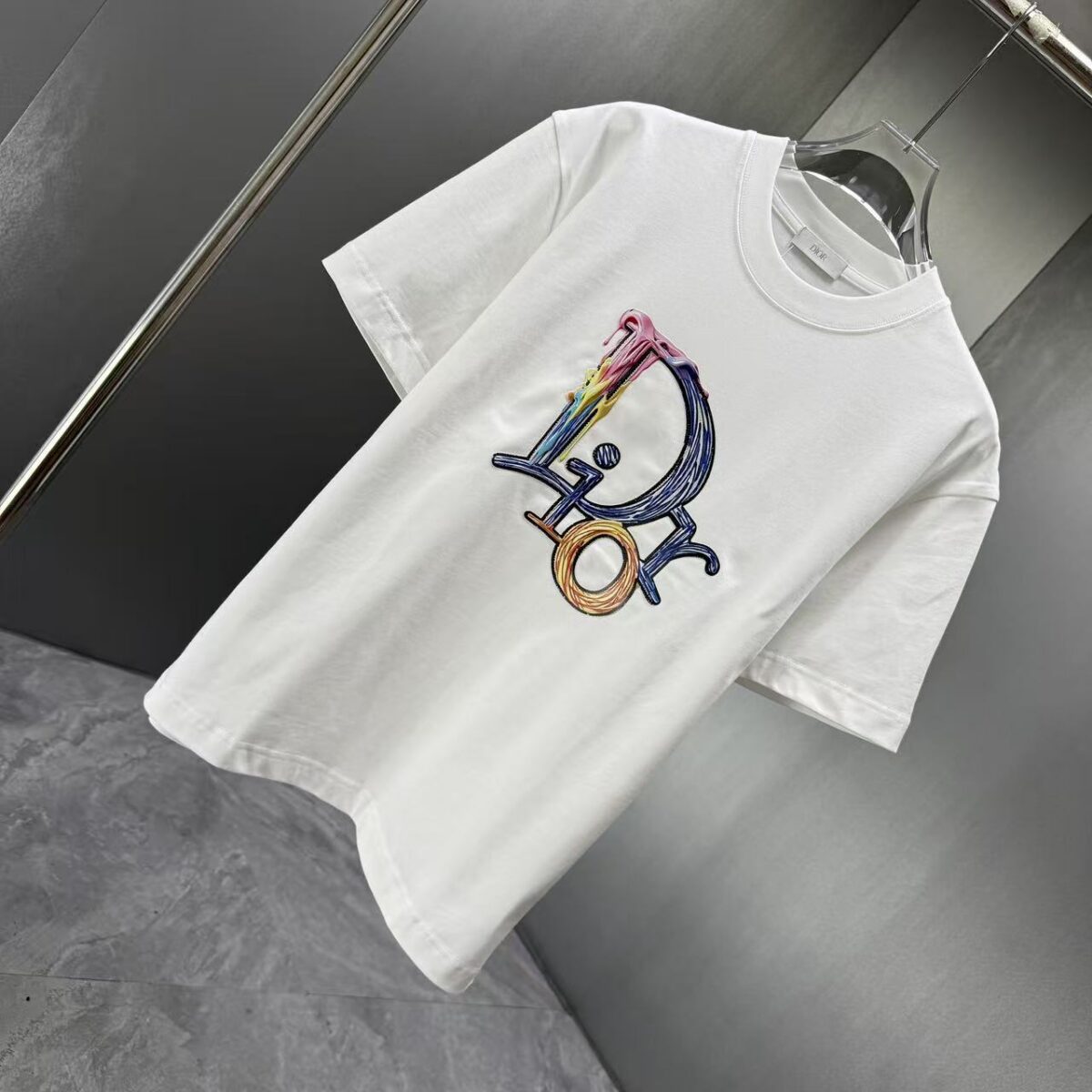 P75 Dior* 迪奥* 2026春夏新款短袖T恤 定制纯棉字母logo厚板 颜色：黑色 白色 巧色 深蓝 码数：S M L XL XXL