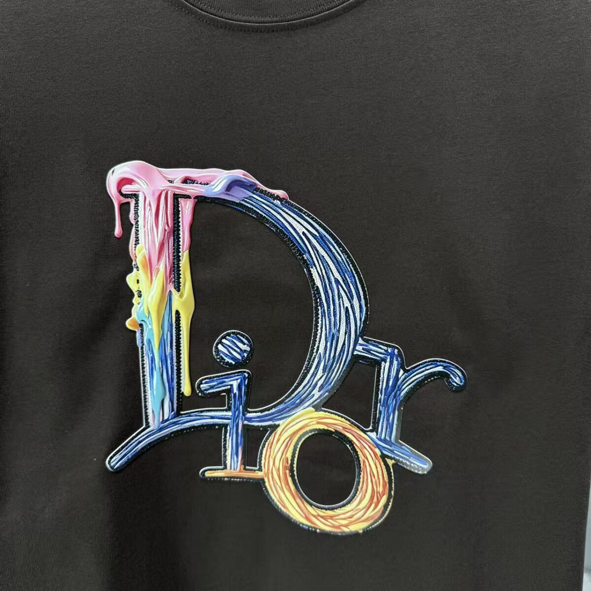 P75 Dior* 迪奥* 2026春夏新款短袖T恤 定制纯棉字母logo厚板 颜色：黑色 白色 巧色 深蓝 码数：S M L XL XXL