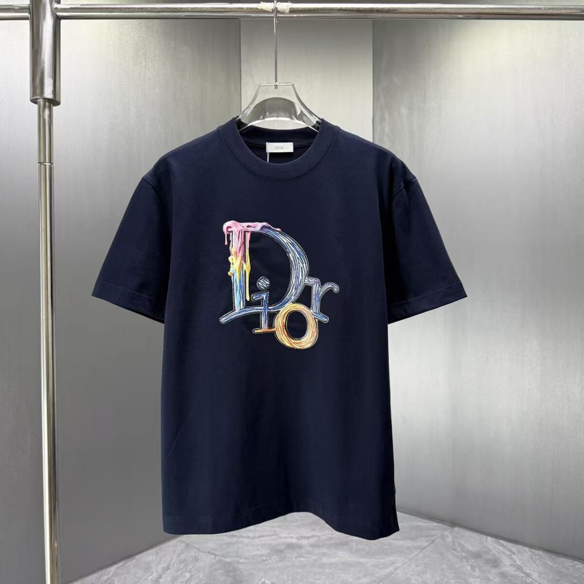 P75 Dior* 迪奥* 2026春夏新款短袖T恤 定制纯棉字母logo厚板 颜色：黑色 白色 巧色 深蓝 码数：S M L XL XXL