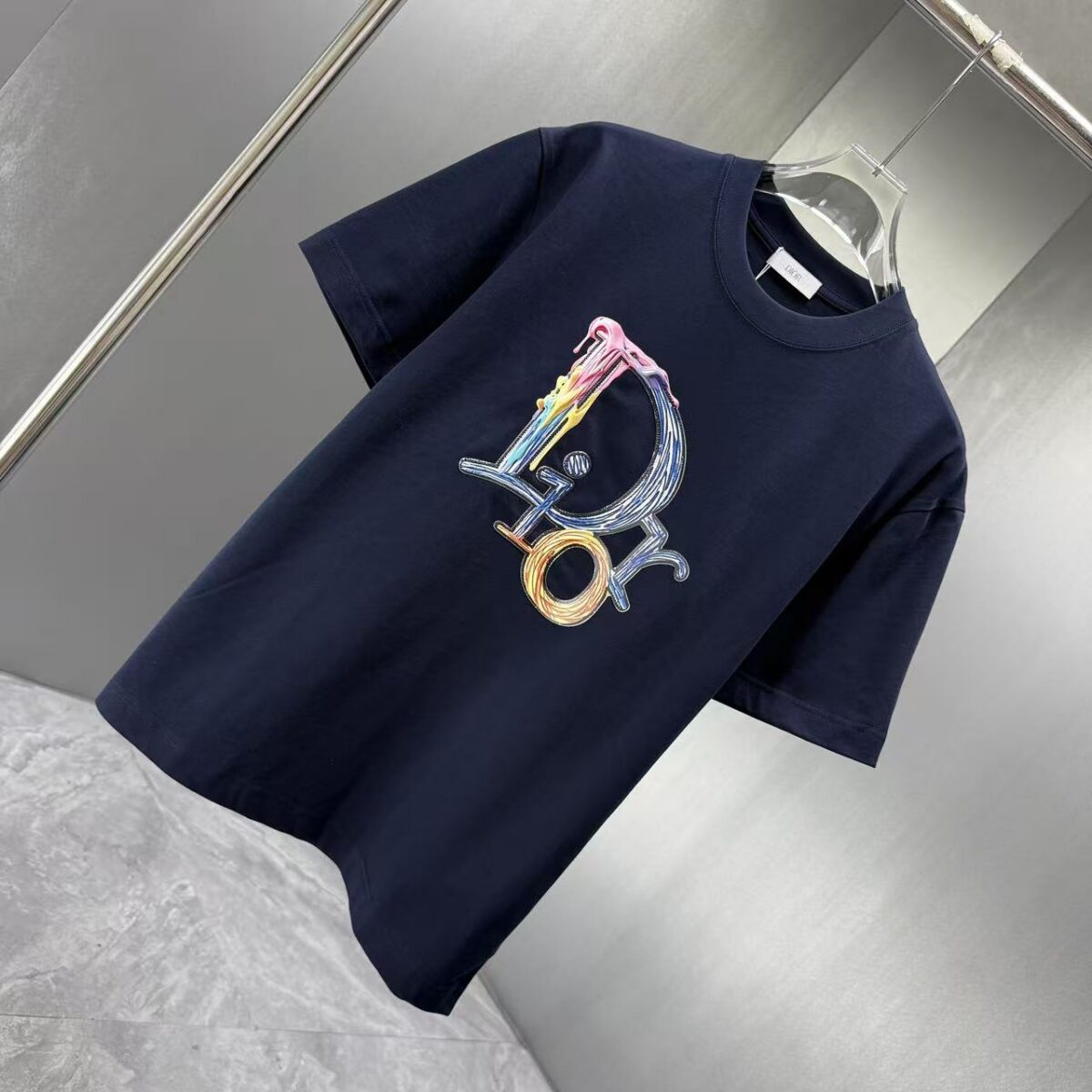 P75 Dior* 迪奥* 2026春夏新款短袖T恤 定制纯棉字母logo厚板 颜色：黑色 白色 巧色 深蓝 码数：S M L XL XXL