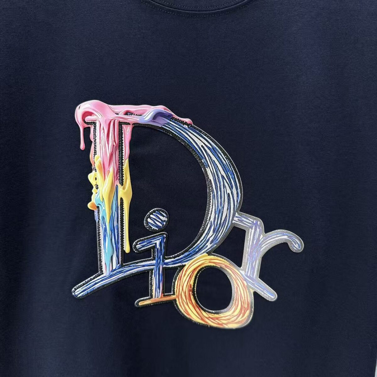 P75 Dior* 迪奥* 2026春夏新款短袖T恤 定制纯棉字母logo厚板 颜色：黑色 白色 巧色 深蓝 码数：S M L XL XXL