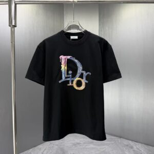 P75 Dior* 迪奥* 2026春夏新款短袖T恤 定制纯棉字母logo厚板 颜色：黑色 白色 巧色 深蓝 码数：S M L XL XXL