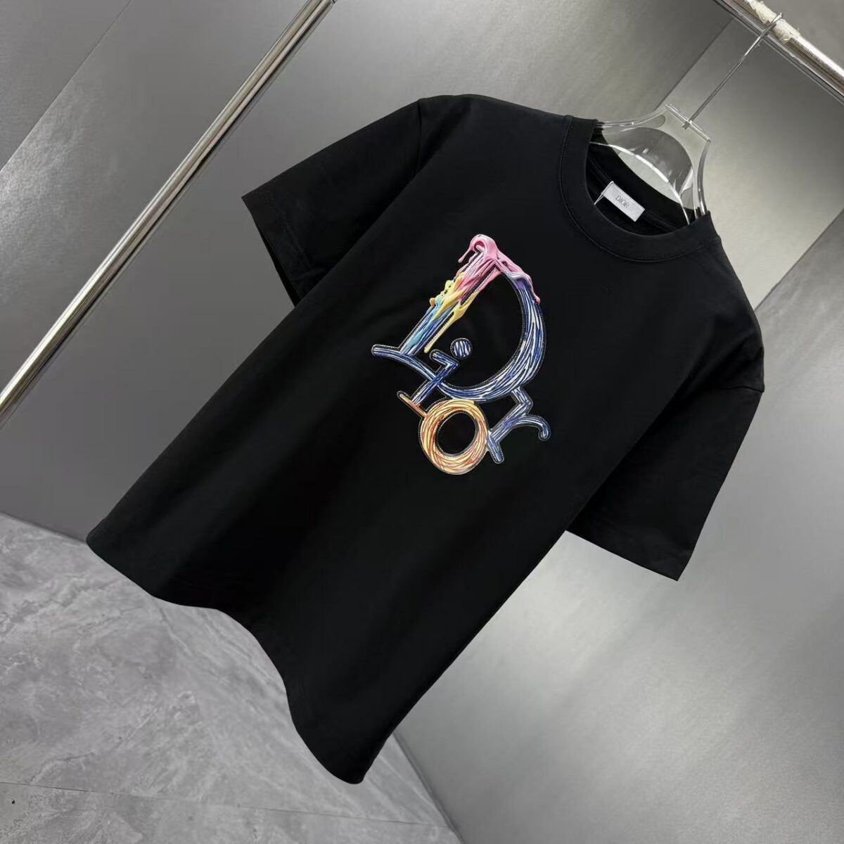 P75 Dior* 迪奥* 2026春夏新款短袖T恤 定制纯棉字母logo厚板 颜色：黑色 白色 巧色 深蓝 码数：S M L XL XXL