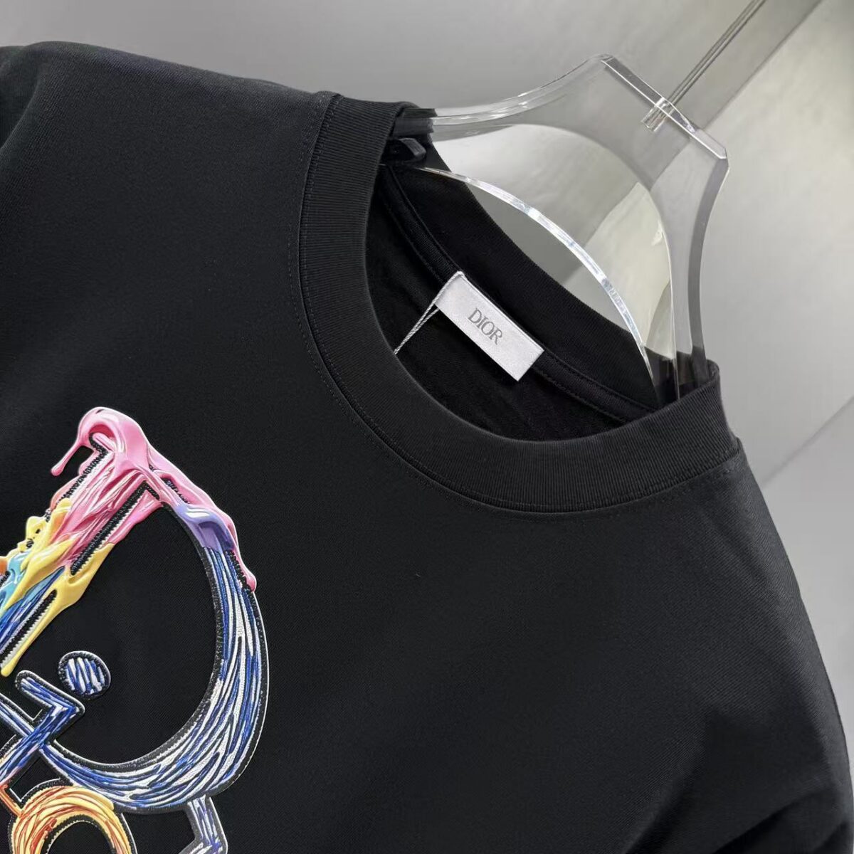 P75 Dior* 迪奥* 2026春夏新款短袖T恤 定制纯棉字母logo厚板 颜色：黑色 白色 巧色 深蓝 码数：S M L XL XXL