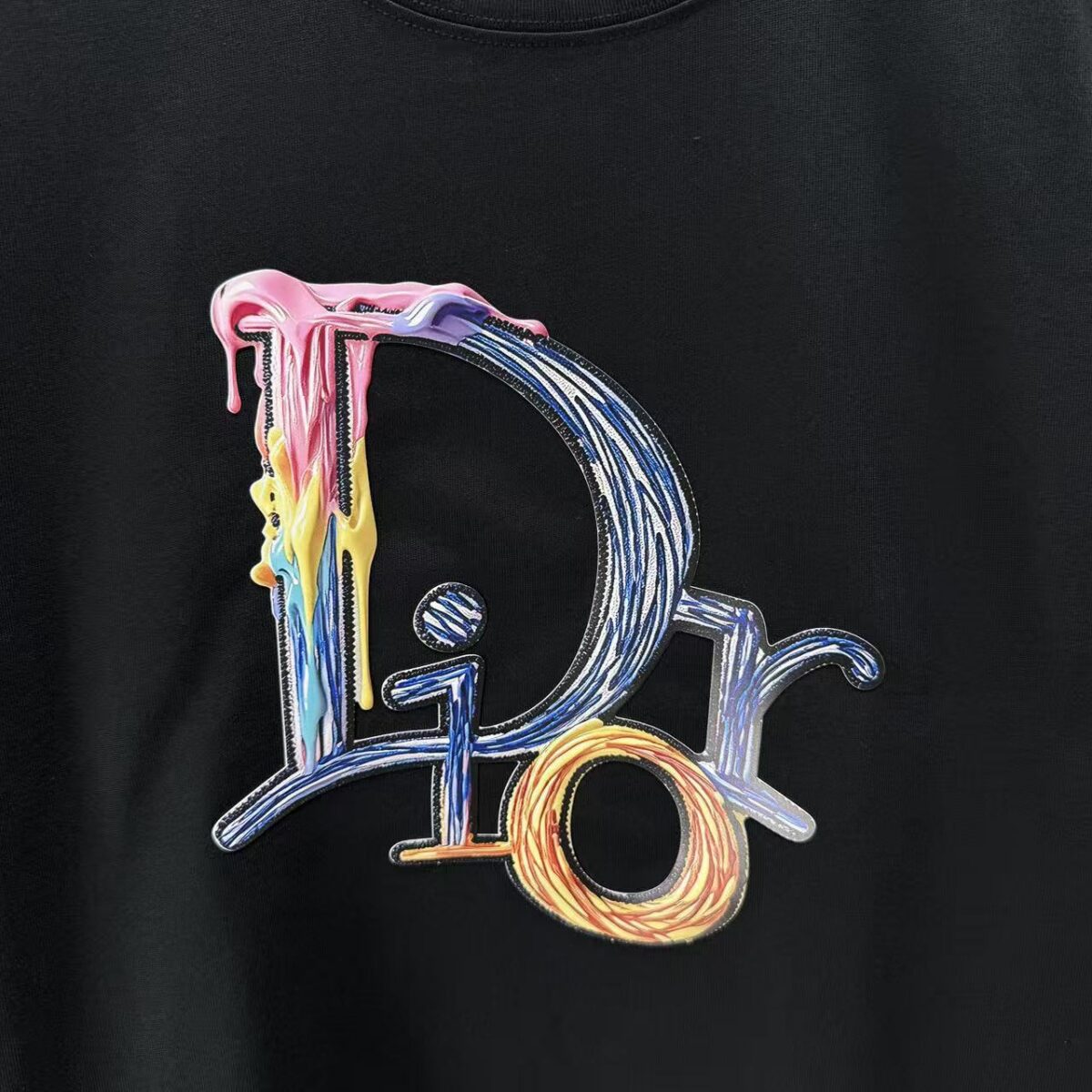 P75 Dior* 迪奥* 2026春夏新款短袖T恤 定制纯棉字母logo厚板 颜色：黑色 白色 巧色 深蓝 码数：S M L XL XXL