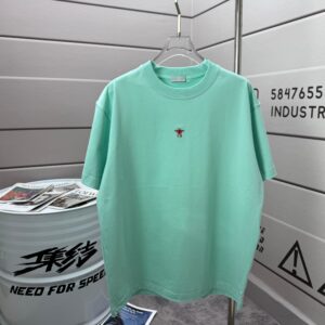 P75 Dio* 克里斯蒂迪奥 2026春夏新款 经典字母简约刺绣工艺 简约大方 定制双纱平纹纯棉面料 短袖T恤 男女同款 颜色：黑色 白色 紫色 绿色 尺码： S （90-130斤） M （120-150斤） L （140-165斤） XL （160-180斤） XXL （180-210斤）