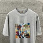 P75 Herme*爱马仕* 2026 春夏新款 经典方框烫画工艺 定制双纱平纹纯棉面料 短袖T恤 男女同款 颜色 ：黑色 花灰色 安哥拉红色 尺码： S （90-130斤） M （120-150斤） L （140-165斤） XL （160-180斤） XXL （180-210斤）