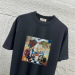 P75 Herme*爱马仕* 2026 春夏新款 经典方框烫画工艺 定制双纱平纹纯棉面料 短袖T恤 男女同款 颜色 ：黑色 花灰色 安哥拉红色 尺码： S （90-130斤） M （120-150斤） L （140-165斤） XL （160-180斤） XXL （180-210斤）