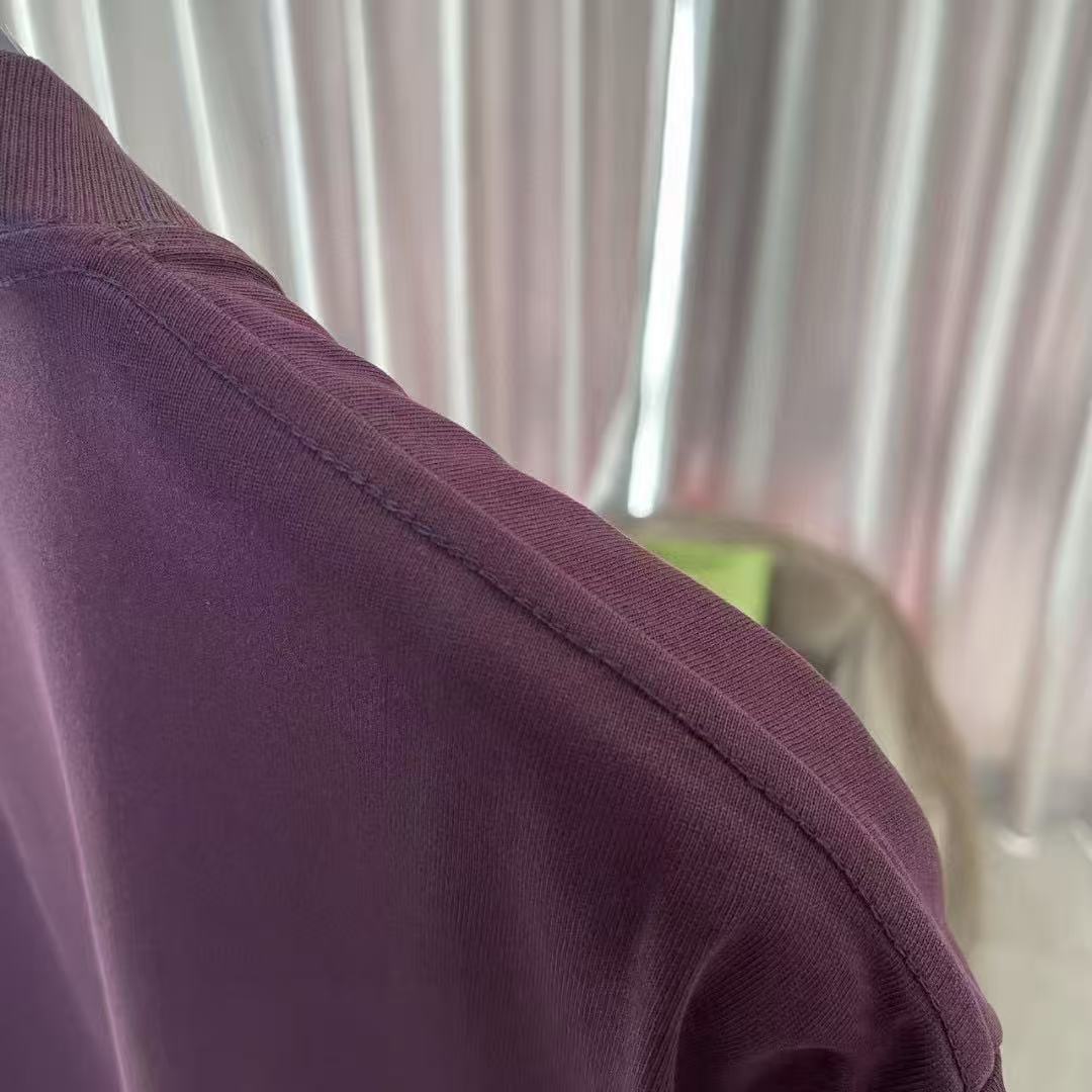 P75 Herme*爱马仕2026夏季新款 个性logo绣花 定制面料300g 短袖T恤 男女同款 尺码：S M L XL XXL 五个码 颜色：黑色 白色 绿色 紫色