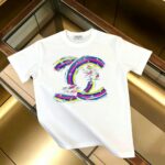 P85 CHANEL 香奈儿 新款 面料升级 300g纯棉 印花短袖T恤 颜色：黑色 白色尺码：XS~L - 副本 (5)