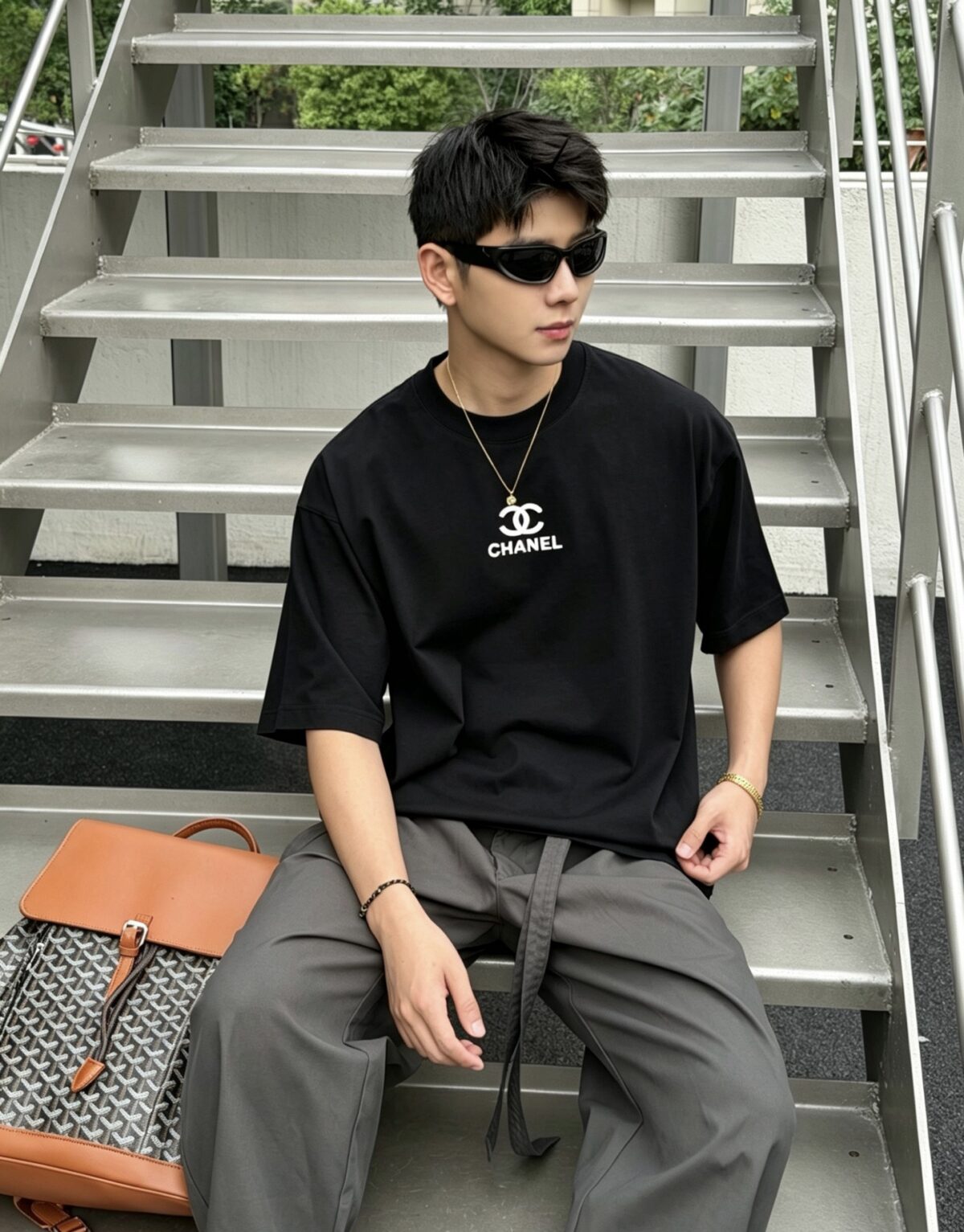 weigou_190349_7_991f4ac885 P75 CHANEL/香奈儿 经典logo刺绣 《区别通货面料》双纱纯棉上衣 7a抗菌短袖tee 上身十分舒适,男女同款半袖,落肩宽松版型 颜色: 黑色 白色 咖啡色 尺码:S(90-130斤) M(125-150斤) L(135-165斤) XL(160-190斤) XXL(185-220斤)