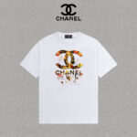 P70 Chanel/香奈儿 印花Logo百搭潮流圆领短袖T恤男女同款 吊牌 领标 水洗唛 三标齐全 尺码：S-XXL 颜色：黑色，白色