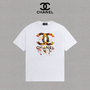 P70 Chanel/香奈儿 印花Logo百搭潮流圆领短袖T恤男女同款 吊牌 领标 水洗唛 三标齐全 尺码：S-XXL 颜色：黑色，白色