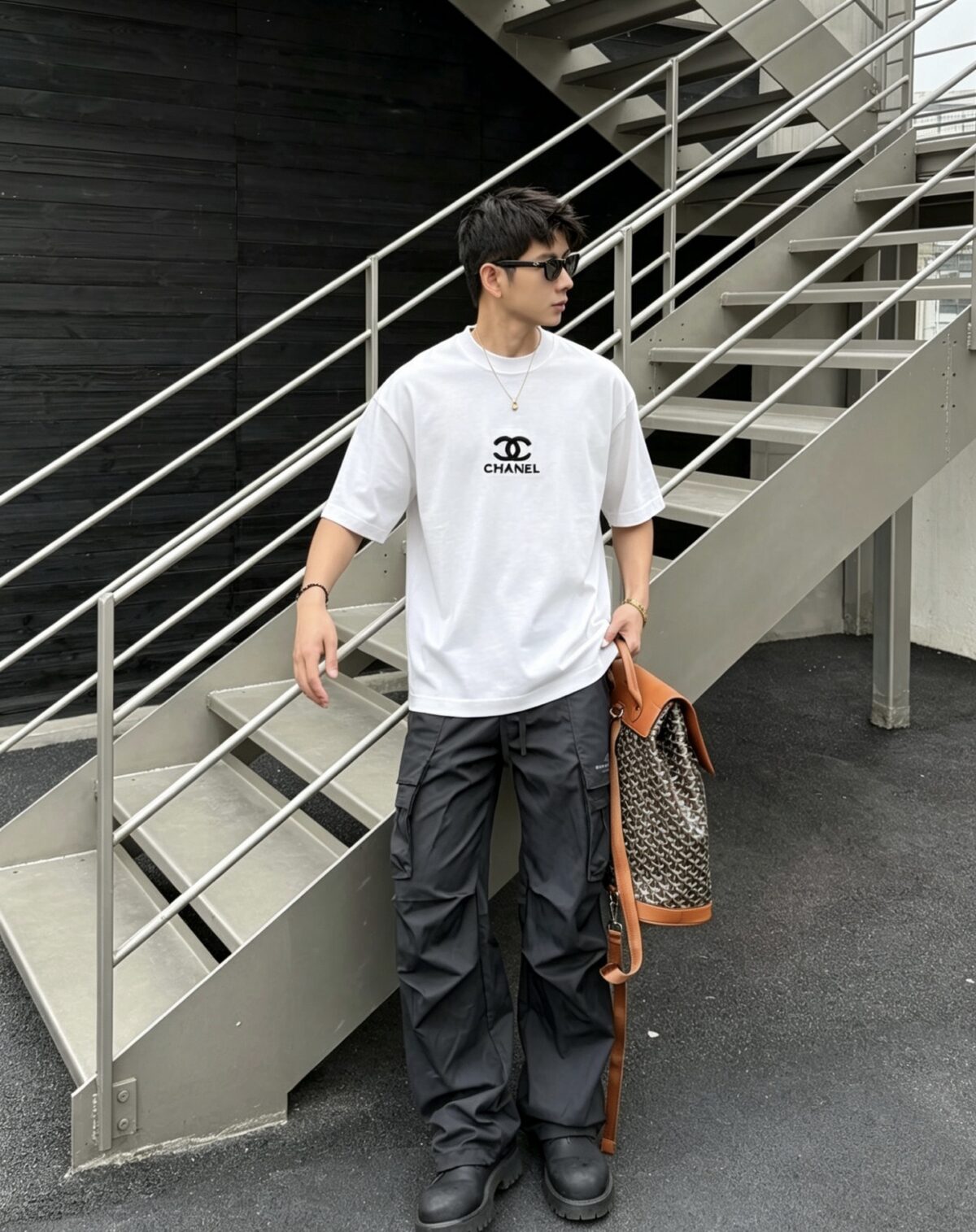 weigou_190433_7_e04542f95f P75 CHANEL/香奈儿 经典logo刺绣 《区别通货面料》双纱纯棉上衣 7a抗菌短袖tee 上身十分舒适,男女同款半袖,落肩宽松版型 颜色: 黑色 白色 咖啡色 尺码:S(90-130斤) M(125-150斤) L(135-165斤) XL(160-190斤) XXL(185-220斤)