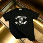 P85 CHANEL 香奈儿 新款 面料升级 300g纯棉 印花短袖T恤 颜色：黑色 白色尺码：XS~L - 副本 (10)
