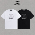 P70 Chanel/香奈儿 印花Logo百搭潮流圆领短袖T恤男女同款 吊牌 领标 水洗唛 三标齐全 尺码：S-XXL 颜色：黑色，白色