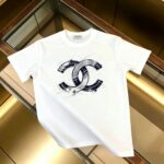 P85 CHANEL 香奈儿 新款 面料升级 300g纯棉 印花短袖T恤 颜色：黑色 白色尺码：XS~L - 副本 (11)
