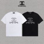 P70 Chanel/香奈儿 印花Logo百搭潮流圆领短袖T恤男女同款 吊牌 领标 水洗唛 三标齐全 尺码：S-XXL 颜色：黑色，白色