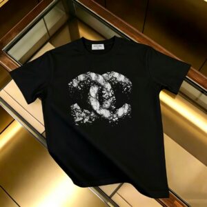 P85 CHANEL 香奈儿 新款 面料升级 300g纯棉 印花短袖T恤 颜色：黑色 白色尺码：XS~L - 副本 (14)
