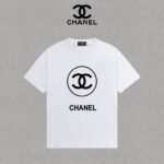 P70 Chanel/香奈儿 印花Logo百搭潮流圆领短袖T恤男女同款 吊牌 领标 水洗唛 三标齐全 尺码：S-XXL 颜色：黑色，白色