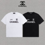 P70 Chanel/香奈儿 印花Logo百搭潮流圆领短袖T恤男女同款 吊牌 领标 水洗唛 三标齐全 尺码：S-XXL 颜色：黑色，白色
