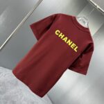 P75 CHANEL* 香奈儿* 2026春夏新款短袖T恤 定制纯棉字母logo 厚板 颜色：黑色 白色 深蓝 深红 码数：S M L XL XXL