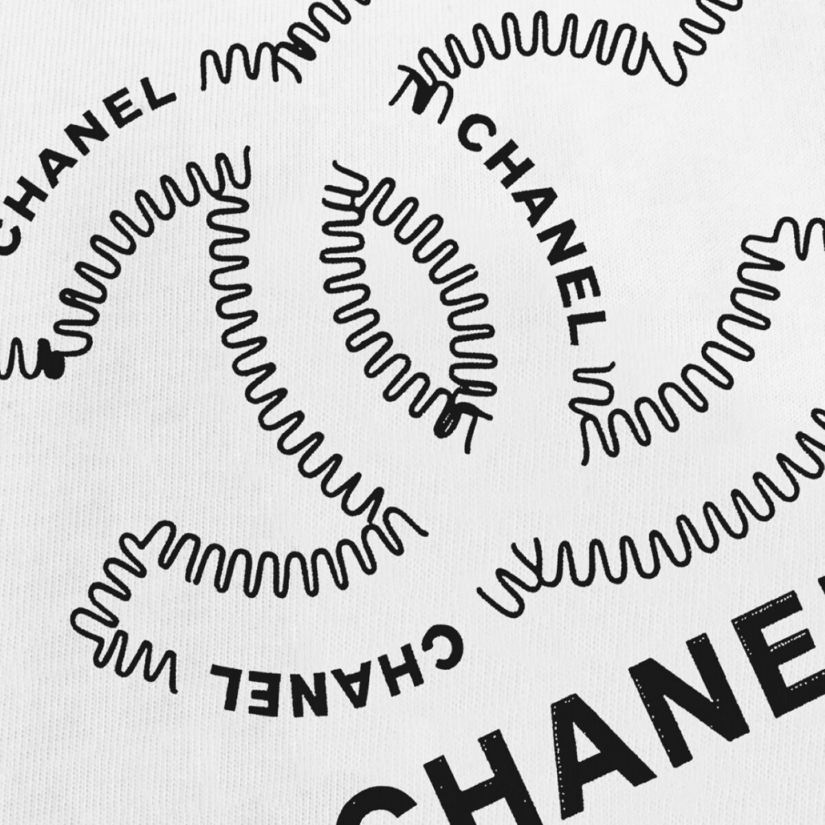 P85 CHANEL 香奈儿 新款 面料升级 300g纯棉 印花短袖T恤 颜色：黑色 白色尺码：XS~L - 副本 (17)