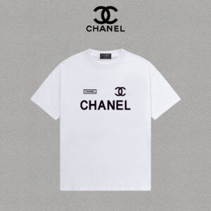 weigou_190812_0_4de5feff78 P70 Chanel/香奈儿 印花Logo百搭潮流圆领短袖T恤男女同款 吊牌 领标 水洗唛 三标齐全 尺码:S-XXL 颜色:黑色,白色
