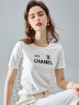 P70 Chanel/香奈儿 印花Logo百搭潮流圆领短袖T恤男女同款 吊牌 领标 水洗唛 三标齐全 尺码：S-XXL 颜色：黑色，白色