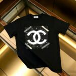 P85 CHANEL 香奈儿 新款 面料升级 300g纯棉 印花短袖T恤 颜色：黑色 白色尺码：XS~L - 副本 (18)