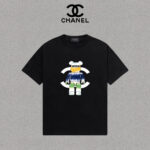 P70 Chanel/香奈儿 印花Logo百搭潮流圆领短袖T恤男女同款 吊牌 领标 水洗唛 三标齐全 尺码：S-XXL 颜色：黑色，白色