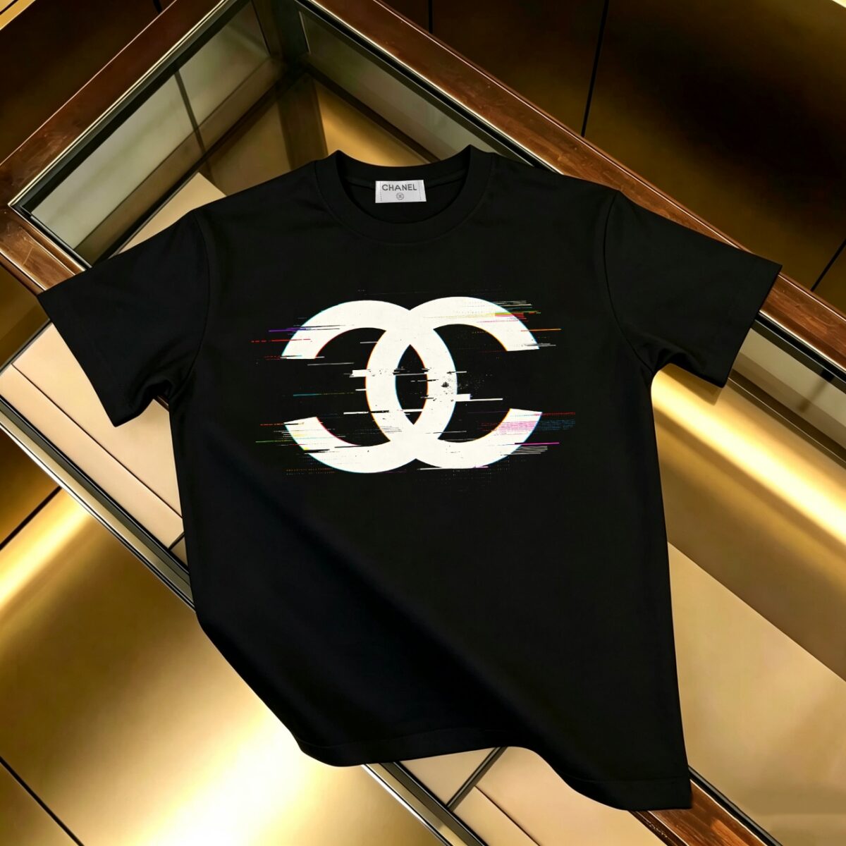 P85 CHANEL 香奈儿 新款 面料升级 300g纯棉 印花短袖T恤 颜色：黑色 白色尺码：XS~L - 副本 (20)