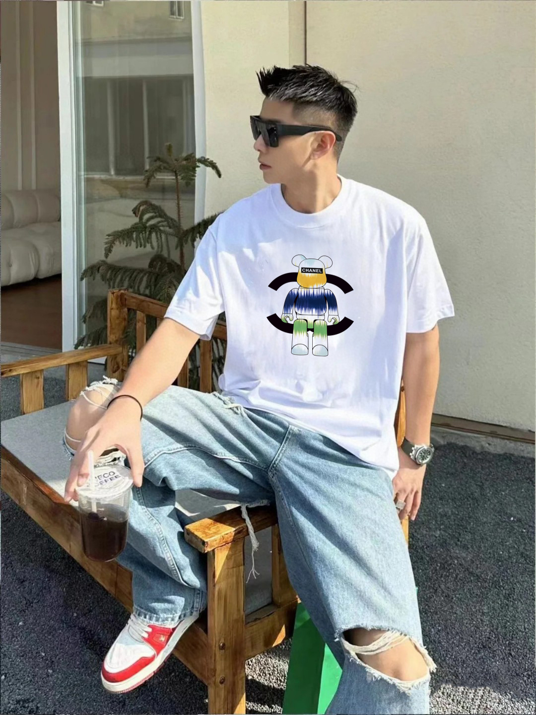 P70 Chanel/香奈儿 印花Logo百搭潮流圆领短袖T恤男女同款 吊牌 领标 水洗唛 三标齐全 尺码：S-XXL 颜色：黑色，白色