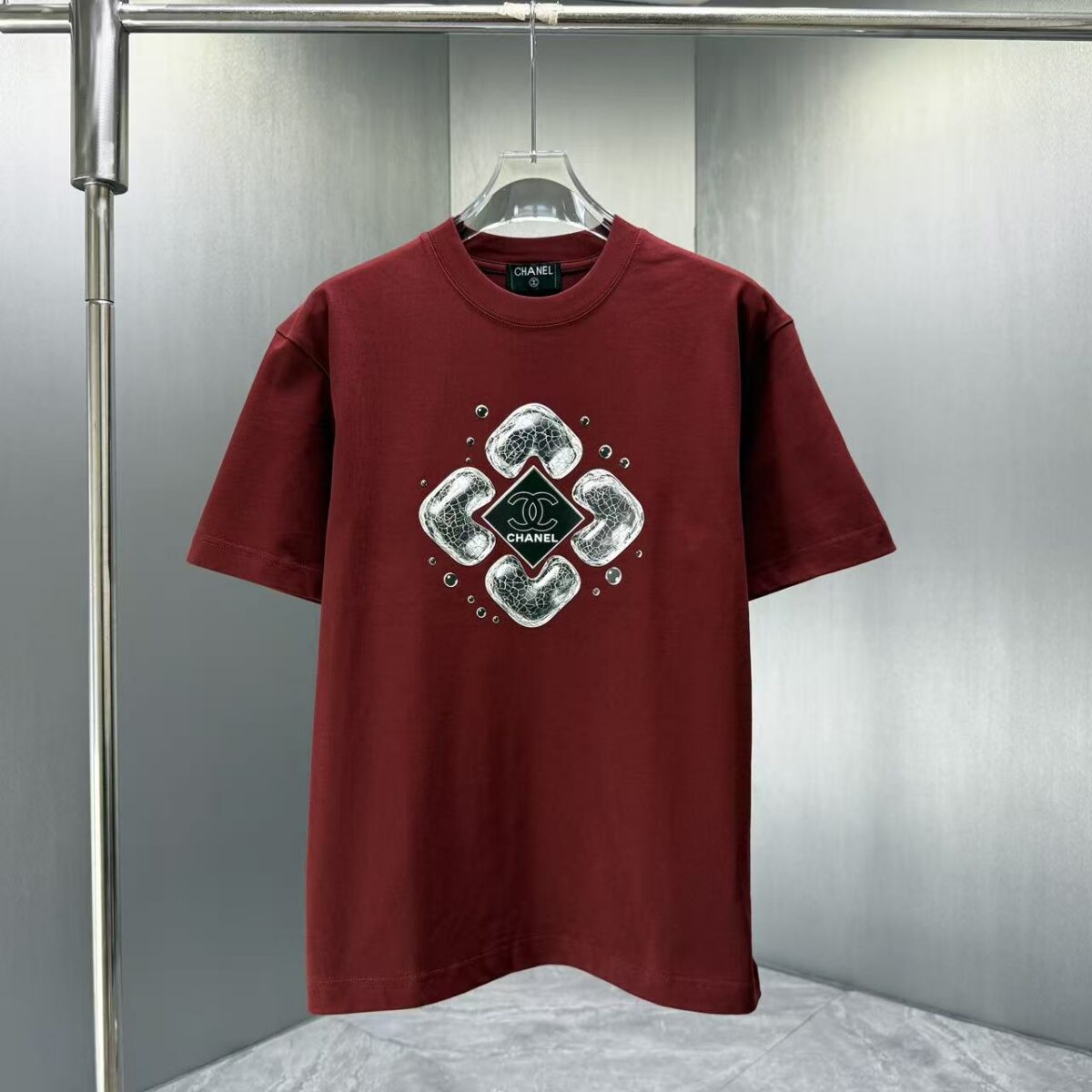 P75 CHANEL* 香奈儿* 2026春夏新款短袖T恤 定制纯棉字母logo 厚板 颜色：黑色 白色 黄色 深红 码数：S M L XL XXL