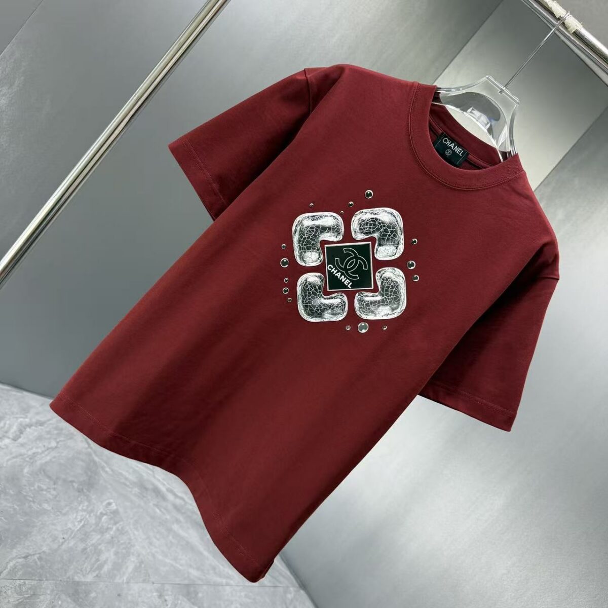 P75 CHANEL* 香奈儿* 2026春夏新款短袖T恤 定制纯棉字母logo 厚板 颜色：黑色 白色 黄色 深红 码数：S M L XL XXL