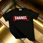 P85 CHANEL 香奈儿 新款 面料升级 300g纯棉 印花短袖T恤 颜色：黑色 白色尺码：XS~L - 副本 (24)