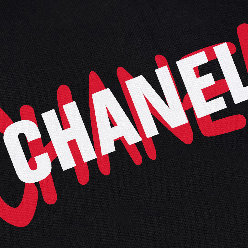 P85 CHANEL 香奈儿 新款 面料升级 300g纯棉 印花短袖T恤 颜色：黑色 白色尺码：XS~L - 副本 (24)