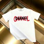 P85 CHANEL 香奈儿 新款 面料升级 300g纯棉 印花短袖T恤 颜色：黑色 白色尺码：XS~L - 副本 (25)