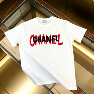 P85 CHANEL 香奈儿 新款 面料升级 300g纯棉 印花短袖T恤 颜色：黑色 白色尺码：XS~L - 副本 (25)