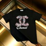 P85 CHANEL 香奈儿 新款 面料升级 300g纯棉 印花短袖T恤 颜色：黑色 白色尺码：XS~L - 副本 (34)