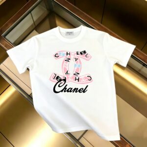 P85 CHANEL 香奈儿 新款 面料升级 300g纯棉 印花短袖T恤 颜色：黑色 白色尺码：XS~L - 副本 (35)