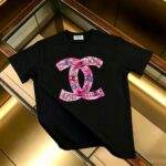 P85 不下架款放心推 CHANEL 香奈儿 新款 面料升级 300g纯棉 印花短袖T恤 颜色：黑色 白色尺码：XS~L - 副本 (38)