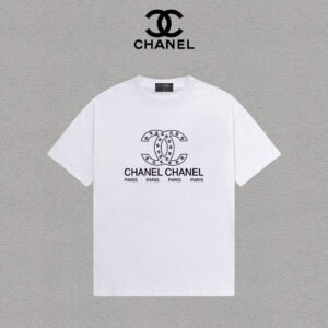 weigou_191440_0_fa426149d3 P70 Chanel/香奈儿 印花Logo百搭潮流圆领短袖T恤男女同款 吊牌 领标 水洗唛 三标齐全 尺码:S-XXL 颜色:黑色,白色