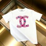 P85 CHANEL 香奈儿 新款 面料升级 300g纯棉 印花短袖T恤 颜色：黑色 白色尺码：XS~L - 副本 (39)